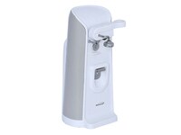 Brentwood J-30W Tall Electric Can Opener with Knife Sharpener & Bottle Opener - White