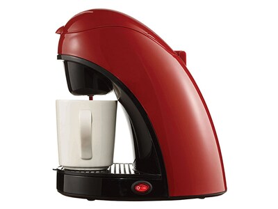 Brentwood TS112RD 1-Cup Coffee Maker with Mug - Red