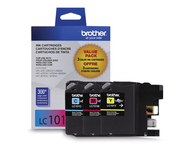 Brother LC1013PKS Genuine Standard Yield Color Ink Cartridges - Cyan, Magenta & Yellow