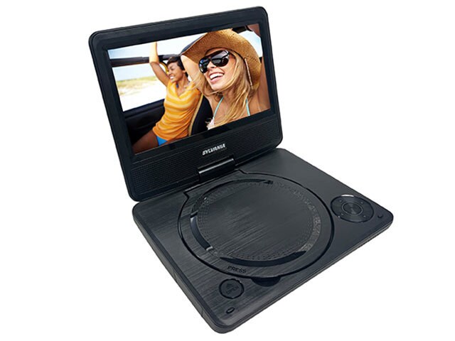 Lecteur de DVD portatif à écran large 9 po rotatif sur 180° de SYLVANIA