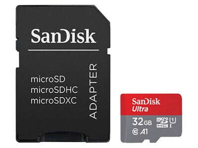 SanDisk Ultra 32GB UHS-I MicroSDHC Memory Card with Adapter