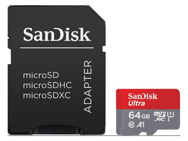 SanDisk Ultra 64GB UHS-I MicroSDXC Memory Card with Adapter