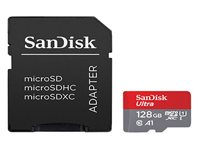 SanDisk Ultra 128GB UHS-I MicroSDXC Memory Card with Adapter