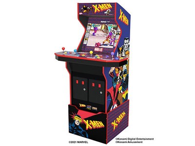 Arcade1UP X-Men (4 joueurs) avec contremarche, chapiteau lumineux, protecteur de pont lumineux, tabouret exclusif