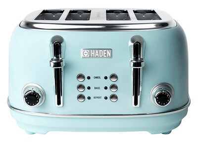 Haden Heritage 75005 4-Slice Wide Slot Toaster - Turquoise Blue