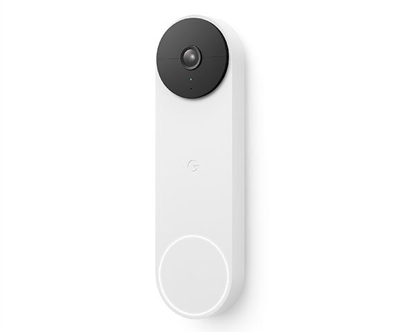 Google Nest Wi-Fi Battery-Powered Video Doorbell Security Camera (Wireless) - Snow