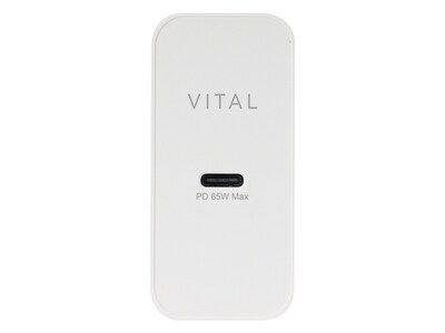 VITAL 65W USB Type-C™ PD Wall Charger with Folding Plug - White