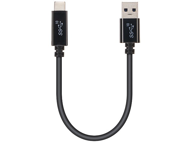 VITAL 15cm USB 3.1 (Gen 2) Type-C to Type-A Charging & Data Transfer Cable - Black