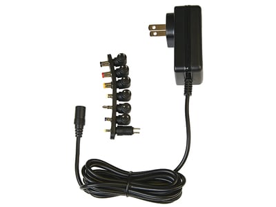 RCA 1200mA Universal AC to DC Power Adapter - Black