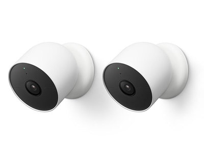 Caméra de sécurité intérieure et extérieure Nest Cam de Google (ens. 2) - blanc