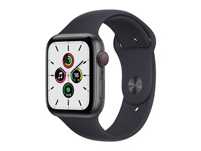 Apple® Watch SE de 40 mm boîtier en aluminium gris cosmique et bracelet sport minuit (GPS + cellulaire)