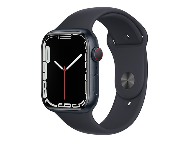 Apple® Watch série 7 de 41 mm boîtier en aluminium minuit et bracelet sport minuit (GPS + Cellular)