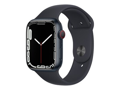 Apple® Watch Series 7 45mm Midnight Aluminum Case with Midnight Sport Band (GPS + Cellular)