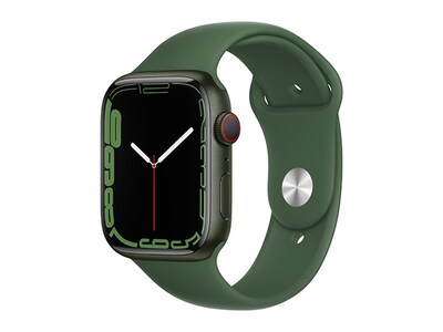 Apple® Watch série 7 de 45 mm boîtier en aluminium vert et bracelet sport trèfle (GPS + Cellular)