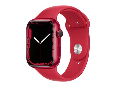 Apple® Watch série 7 de 45 mm boîtier en aluminium (PRODUCT)RED et bracelet sport (PRODUCT)RED (GPS + Cellular)
