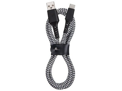 Câble tressé USB C™ vers USB de 1,2 m (4 pi) de VITAL - noir et blanc