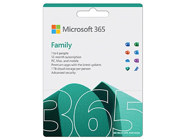 Microsoft 365 Family 2021 (PC/Mac) - 6 User - 1 Year - English