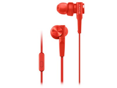 Écouteurs-boutons avec fil MDR-XB55AP Extra Bass de Sony - rouge