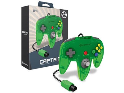 Manette filaire Captain Premium de Hyperkin pour N64® - Lime Green