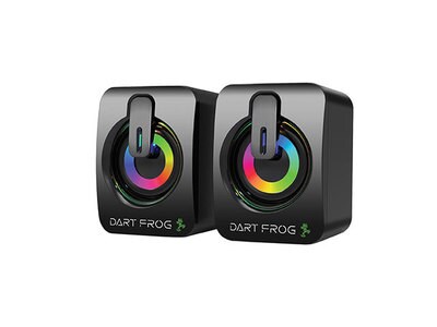 Dart Frog 2.0 Channel Computer Gaming Speakers with Dual LED RGB Lighting - Black