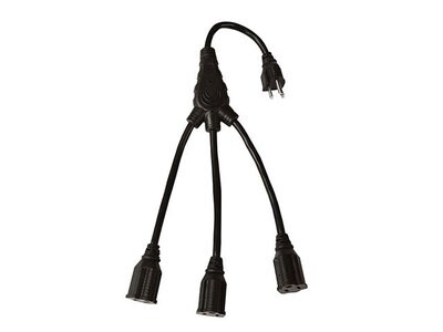 RCA 3-Outlet Indoor Power Cord Splitter - Black
