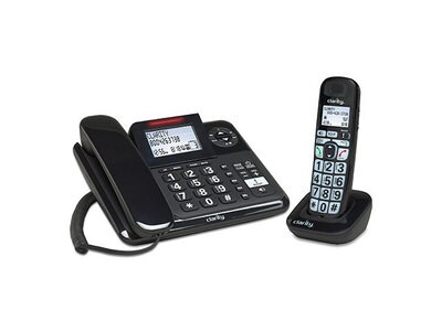 Clarity E814CC 40-dB Amplified Corded/Cordless Phone Combo with Digital Answering Machine - Black