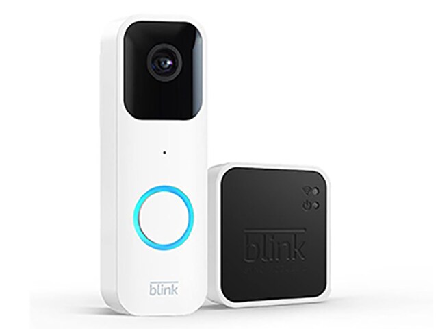 Amazon Voici la sonnette vidéo Blink Video Doorbell + Sync Module 2 - Blanc