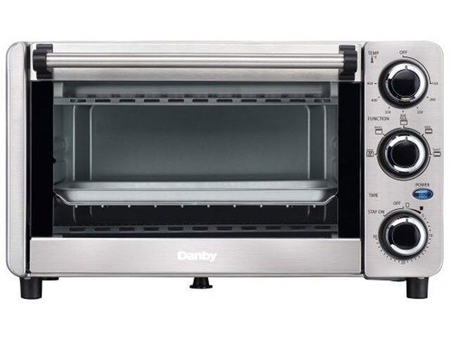 Danby DBTO0412BBSS 0.4 cu ft/12L 4 Slice Countertop Toaster Oven - Stainless Steel