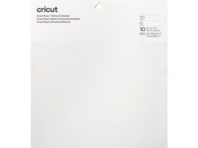 Papier cartonné autocollant Smart Paper de Cricut - 10 feuilles - blanc