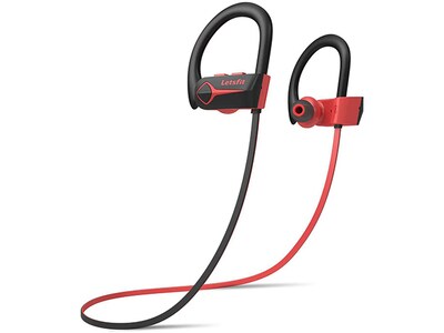 Écouteurs-boutons sans fil Bluetooth® U8L de Letsfit - Rouge/Noir
