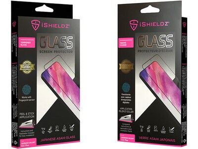 Protecteur d’écran en verre trempé de iShieldz pour Galaxy S22+ de Samsung