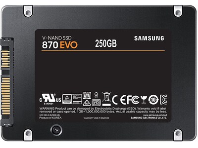 Disque dur SSD interne SATA III 2,5 po 250 Go 870 Evo de Samsung - noir