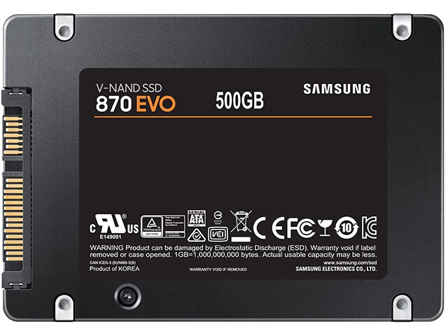 Samsung 870 Evo 500GB SATA III 2.5” Internal Solid State Drive - Black