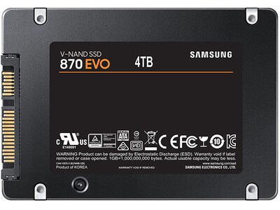 Disque dur SSD interne SATA III 2,5 po 4 To 870 Evo de Samsung - noir