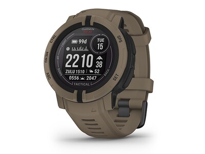 Garmin Instinct 2 Rugged GPS Smartwatch and Fitness Tracker Tactical Edition with Solar Charging - Coyote Tan
