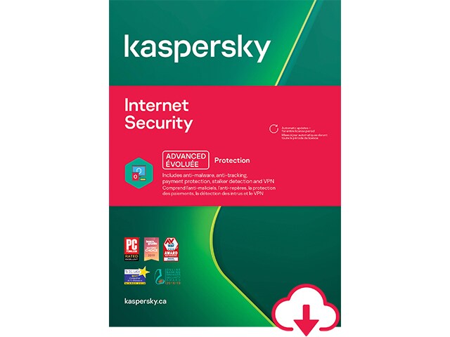 Kaspersky Internet Security , Abonnement de 12 mois, 3 utilisateur , Téléchargement PC