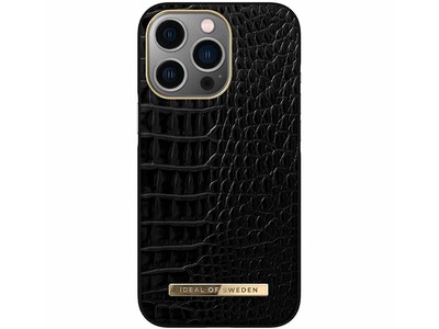 iDeal of Sweden Atelier Premium Case for iPhone 13 Pro - Neo Noir Croco & Gold