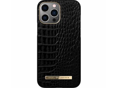 iDeal of Sweden Atelier Premium Case for iPhone 13 Pro Max - Neo Noir Croco & Gold