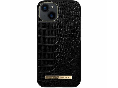 iDeal of Sweden Atelier Premium Case for iPhone 13 - Neo Noir Croco & Gold