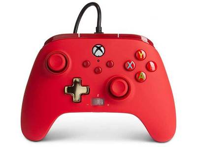 Manette à fil PowerA Enhanced pour Xbox Series X/S et Xbox One - Rouge