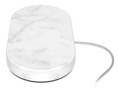 Einova Wireless 10w Dual Charging Stone - White Marble