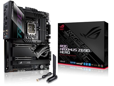 ASUS ROG MAXIMUS Z690 HERO Intel® Z690 ATX gaming motherboard with 20+1 power stages, DDR5, Dual Thunderbolt™ 4, PCIe® 5.0, WiFi 6E & Aura Sync RGB lighting