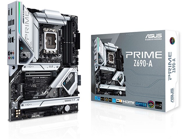 Carte mère PRIME Z690-A Intel® Z690 (LGA 1700) ATX avec PCIe® 5.0, 16+1 étages de puissance DrMOS, DDR5 et éclairage RVB à synchronisation Aura de ASUS