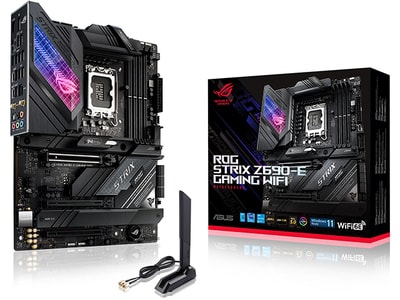 ASUS ROG STRIX Z690-E GAMING WIFI Intel® Z690 LGA 1700 ATX gaming motherboard with PCIe® 5.0, 18+1 power stages, DDR5& Aura Sync RGB lighting