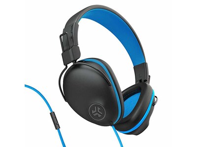 JLab JBuddies Pro Over Ear Wired Headphones - Black/Blue