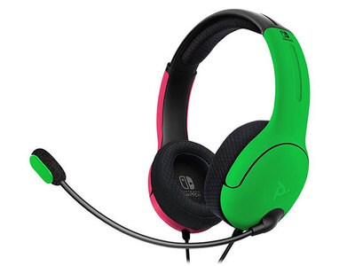 PDP LVL40 Stereo Wired Over-Ear Gaming Headset With Mic for Nintendo Switch/OLED/Lite - Pink & Green