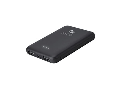 Helix Power Bank 5,000 mAh with Dual USB-A Ports Black