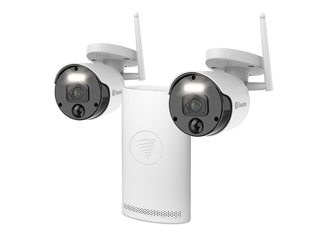 Swann 1080p 2 Camera 4-Channel Security System with Spotlights & Sirens - White