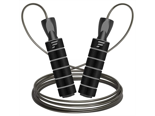 Letsfit JR01 Adjustable Jump Rope with Foam Handles - Black
