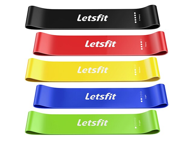 Letsfit JSD01 Resistance Loop Exercise Bands with Carry Bag - Black